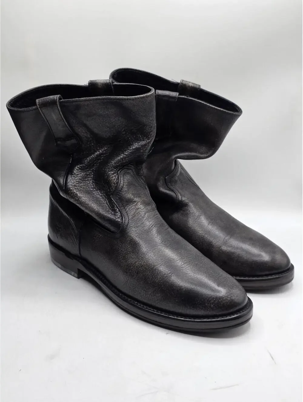 Frye Duke Roper Boots Men’s 7.5 D Black Distressed Leather Pull On 87675 Mexico